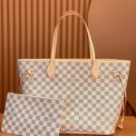 NEVERFULL medium handbag-Damier Azur Canvas